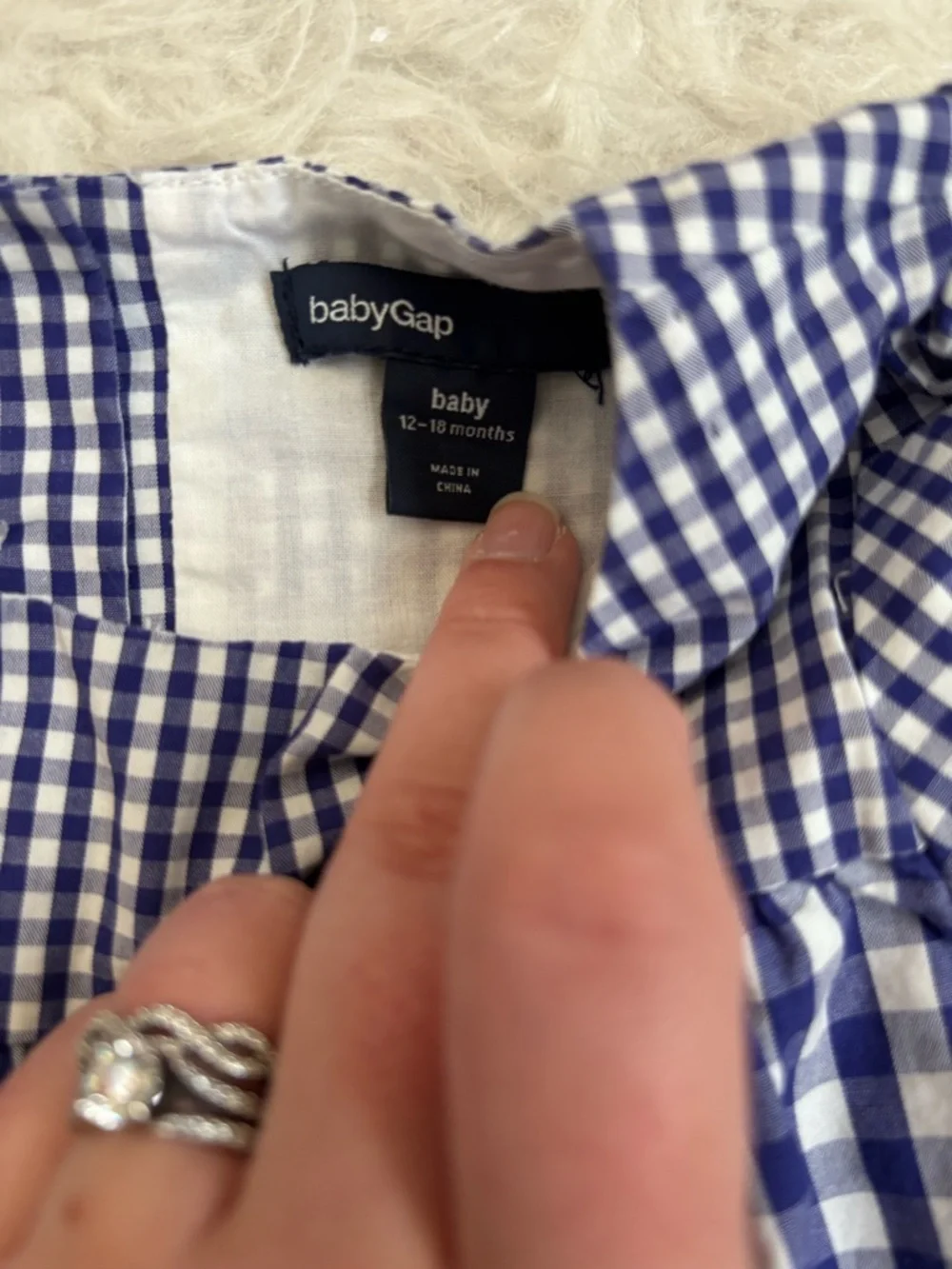 GAP baby Girl Picnic Perfect Blue and White Gingham Dress